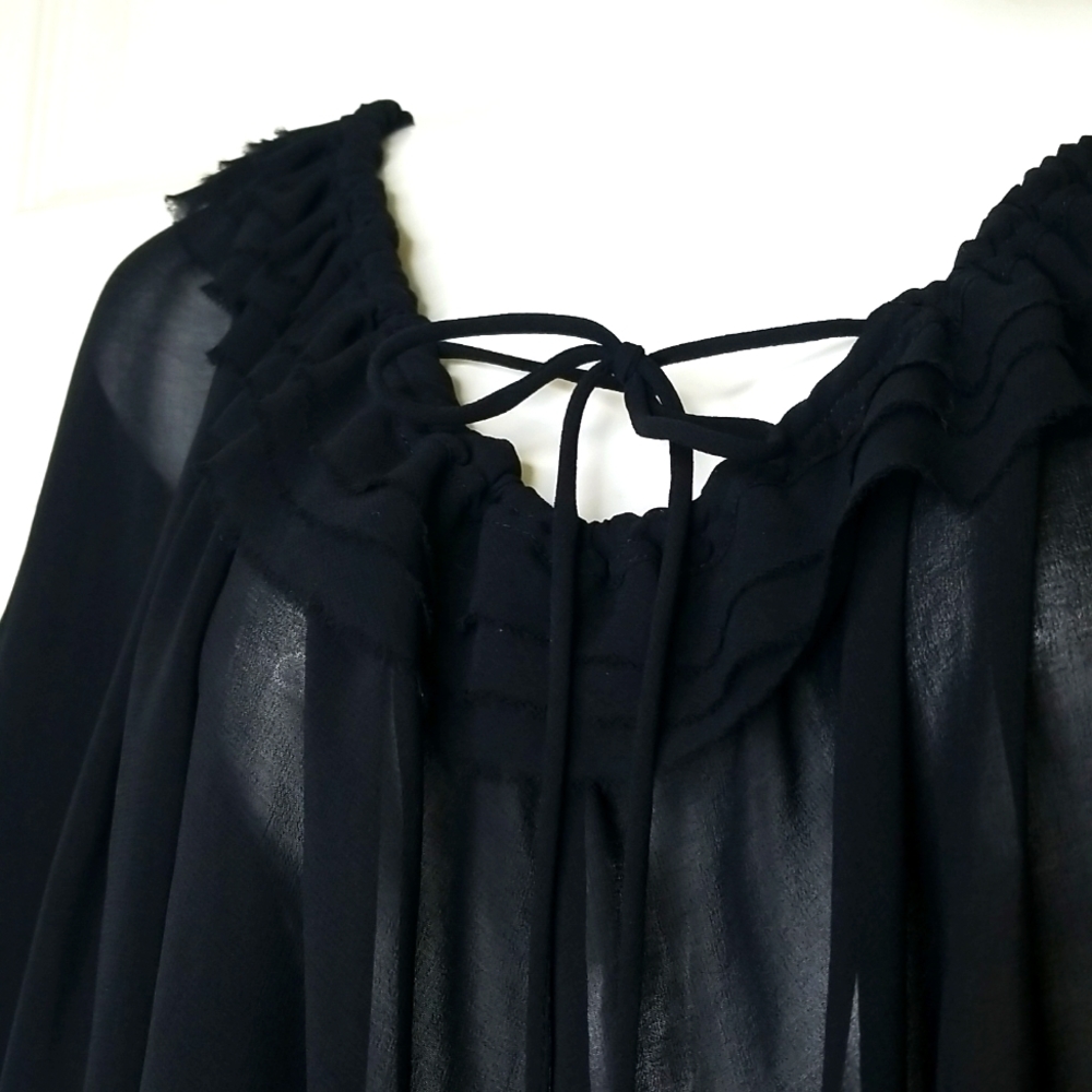 Mystree Sheer Black Blouse - Picture 3 of 8